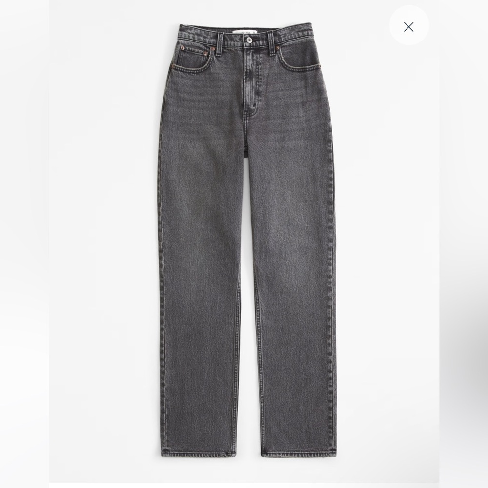 Abercrombie, the 90s straight ultra high-rise jeans in black size 24